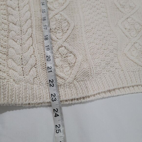 Womens Fisherman Cardigan Size Small Ivory Cable Knit Chunky Knit Granola - Picture 7 of 7